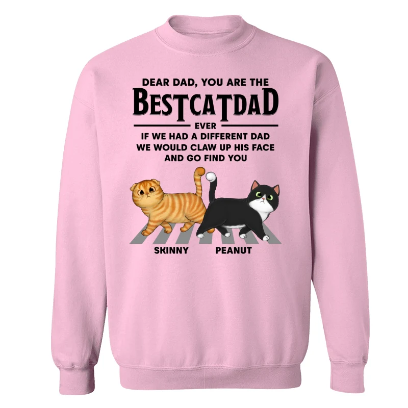 Dear Cat Dad Walking Cat Personalized Shirt - Image 19