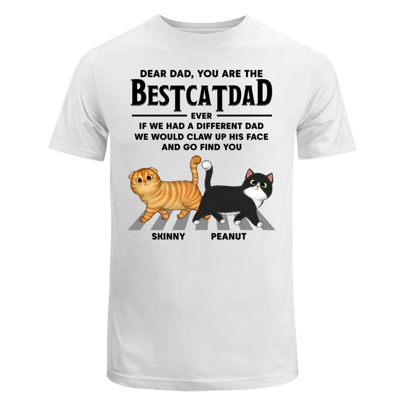 Dear Cat Dad Walking Cat Personalized Shirt - Image 5