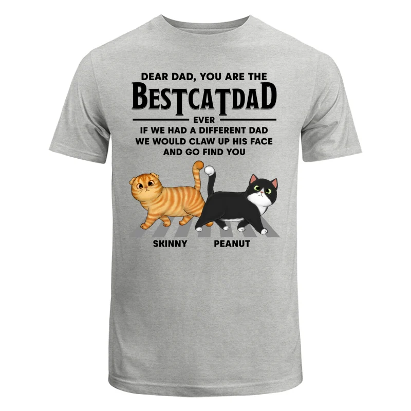 Dear Cat Dad Walking Cat Personalized Shirt - Image 6