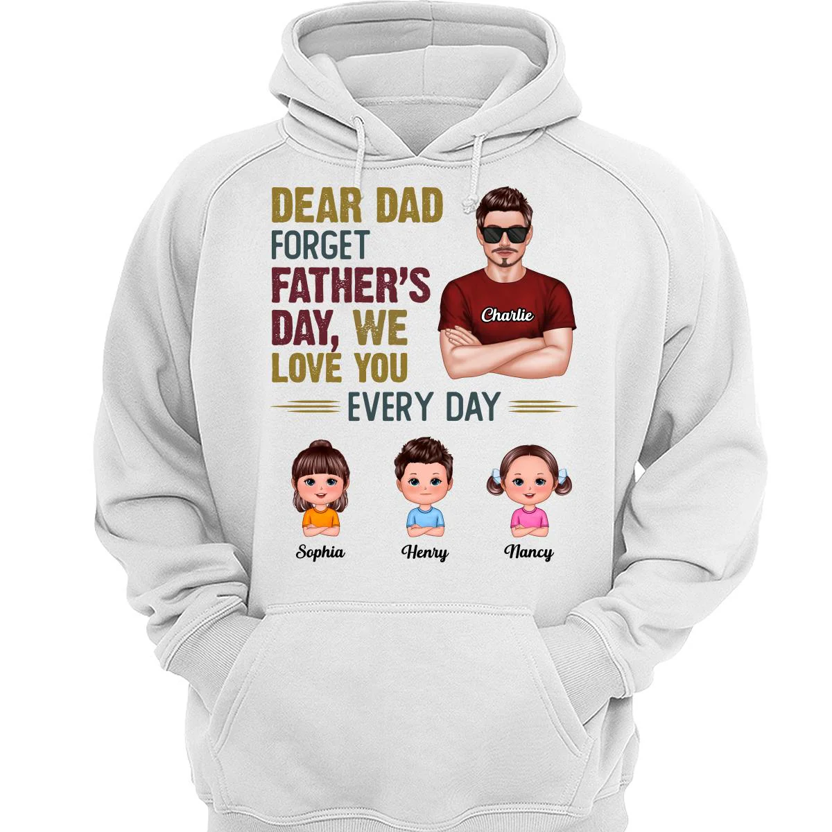 Dear Dad Forget Father‘s Day Man & Doll Kids Personalized Shirt - Image 3