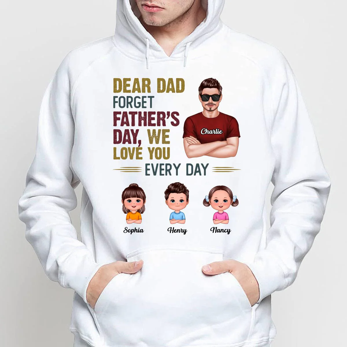 Dear Dad Forget Father‘s Day Man & Doll Kids Personalized Shirt - Image 4