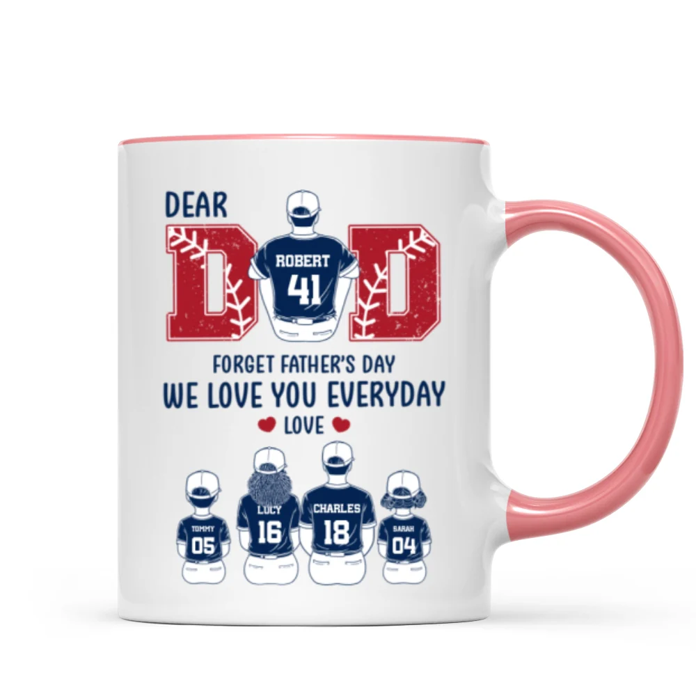 Dear Dad Forget Father's Day Personalized Mug, Gift for Baseball Dad - Image 10