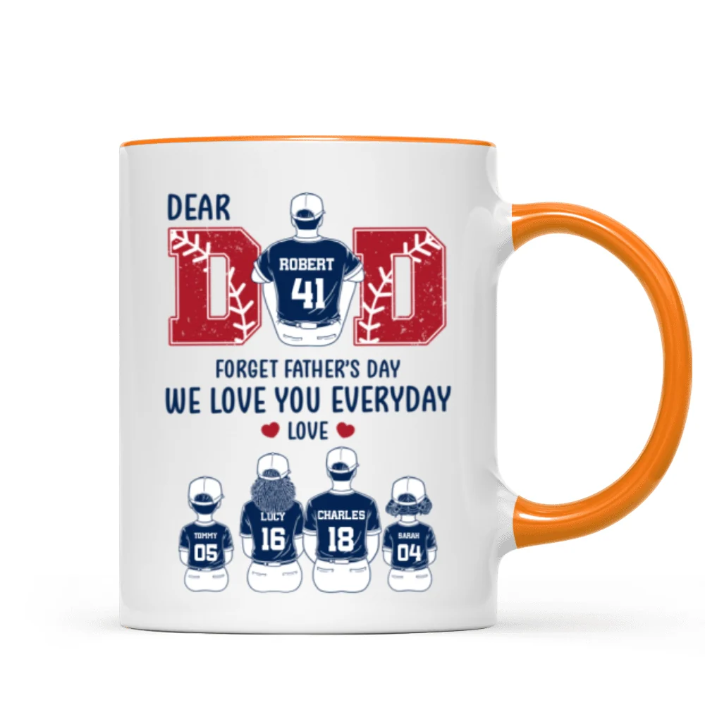 Dear Dad Forget Father's Day Personalized Mug, Gift for Baseball Dad - Image 11