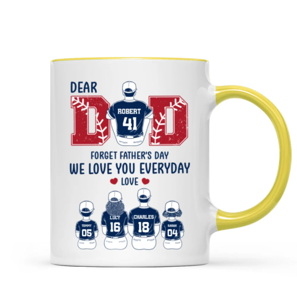 Dear Dad Forget Father's Day Personalized Mug, Gift for Baseball Dad - Image 12