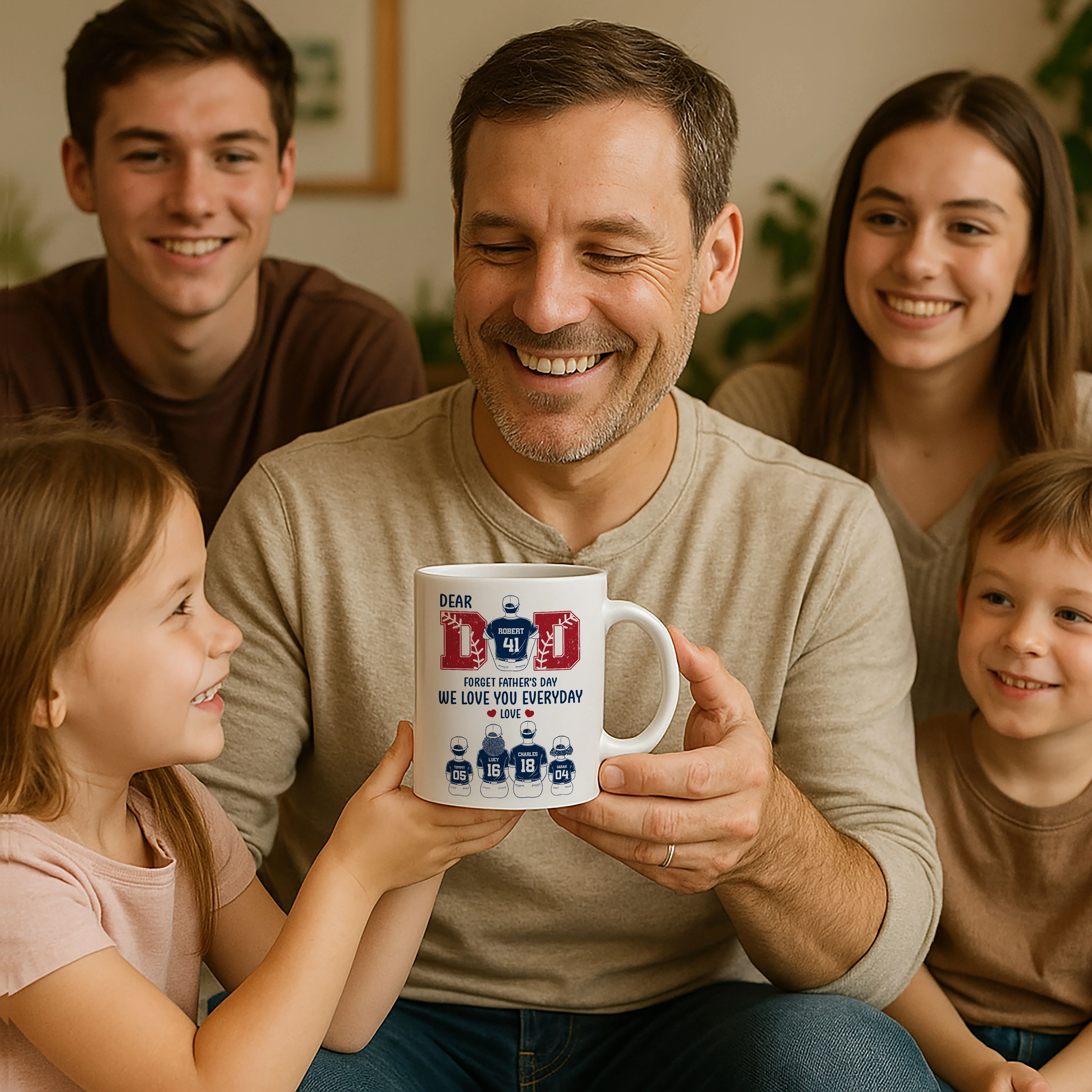 Dear Dad Forget Father's Day Personalized Mug, Gift for Baseball Dad - Image 2