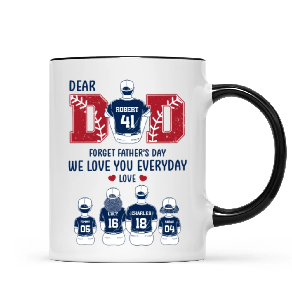 Dear Dad Forget Father's Day Personalized Mug, Gift for Baseball Dad - Image 6