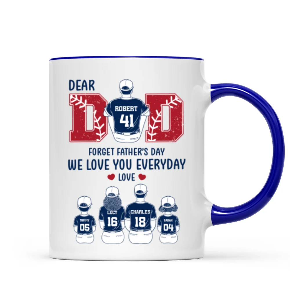 Dear Dad Forget Father's Day Personalized Mug, Gift for Baseball Dad - Image 7