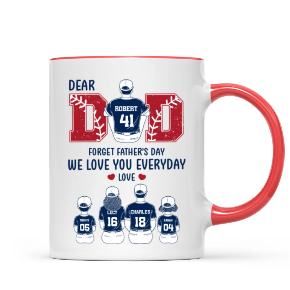 Dear Dad Forget Father's Day Personalized Mug, Gift for Baseball Dad - Image 8