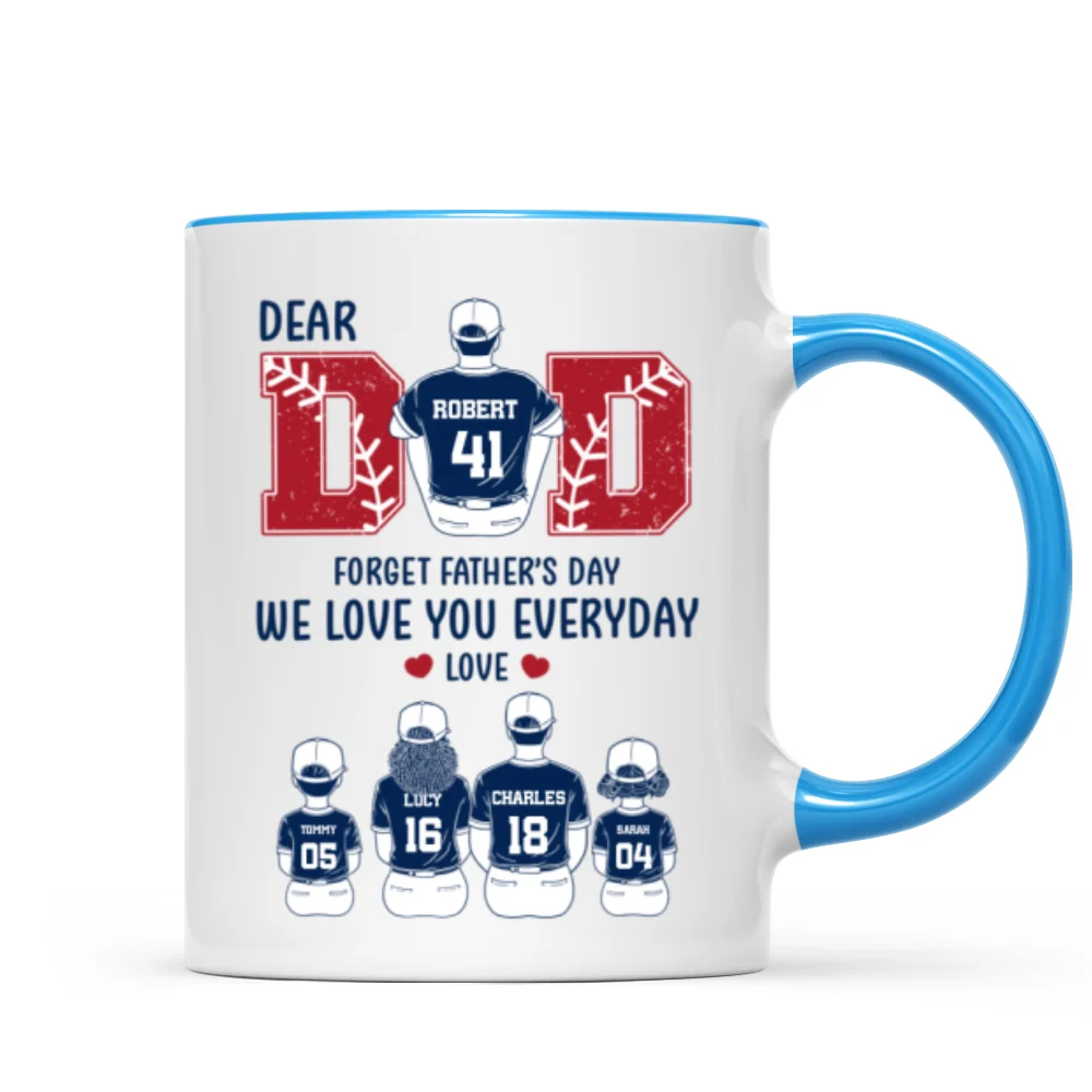 Dear Dad Forget Father's Day Personalized Mug, Gift for Baseball Dad - Image 9