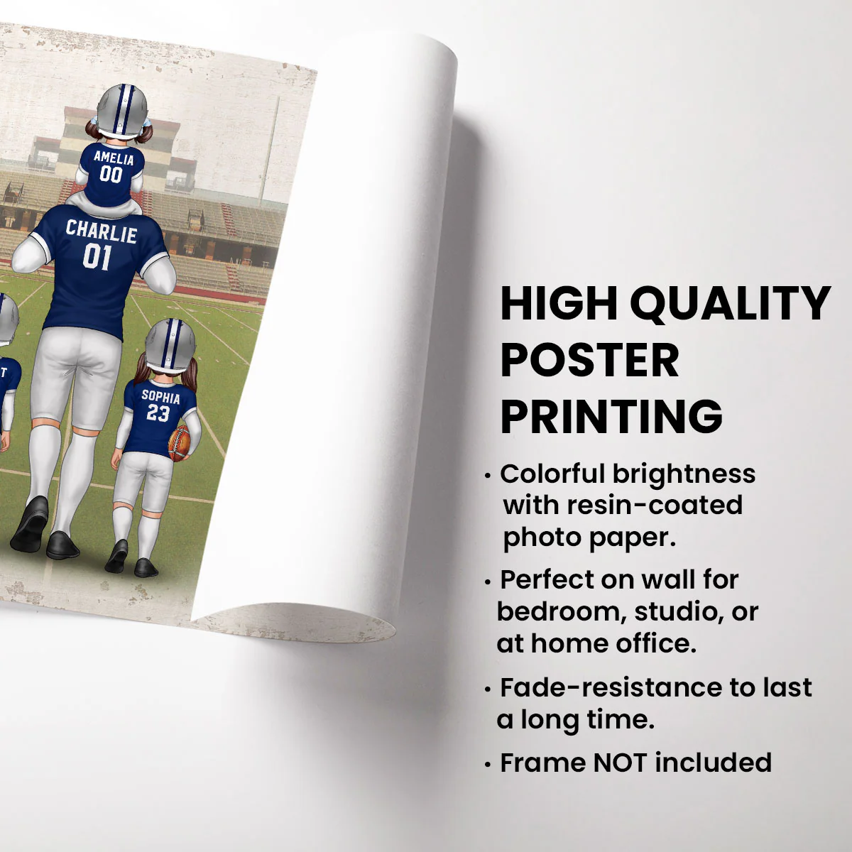 Dear DAD Thank You For Teaching Me To Play American Football Personalized Poster, Gift For Dad, For Grandpa - Image 3