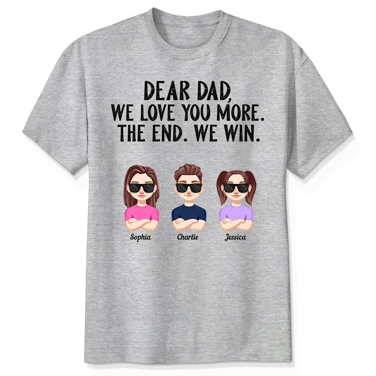 Dear Dad We Love You More Vector Kids Funny Father‘s Day Gift Personalized Shirt
