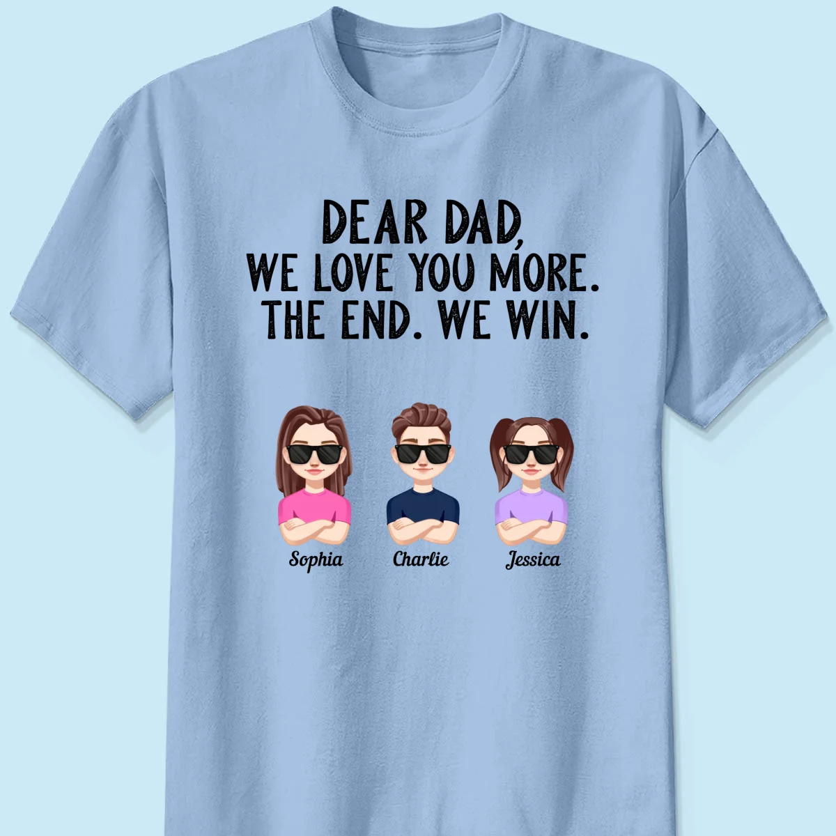 Dear Dad We Love You More Vector Kids Funny Father‘s Day Gift Personalized Shirt - Image 10