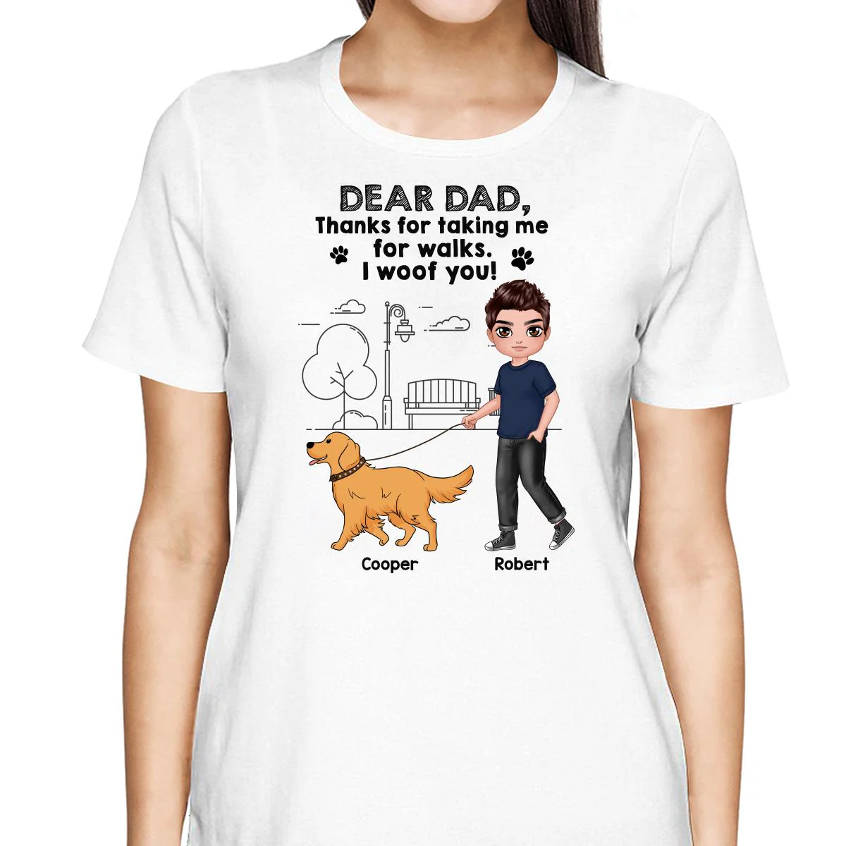 Dear Dog Dad Dog Mom Thanks For Taking Me For Walks Personalized Shirt - Image 2
