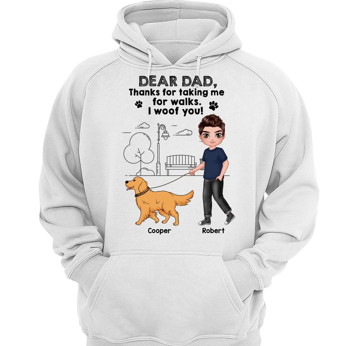 Dear Dog Dad Dog Mom Thanks For Taking Me For Walks Personalized Shirt - Image 3
