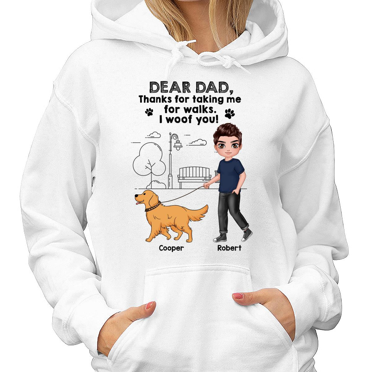 Dear Dog Dad Dog Mom Thanks For Taking Me For Walks Personalized Shirt - Image 4