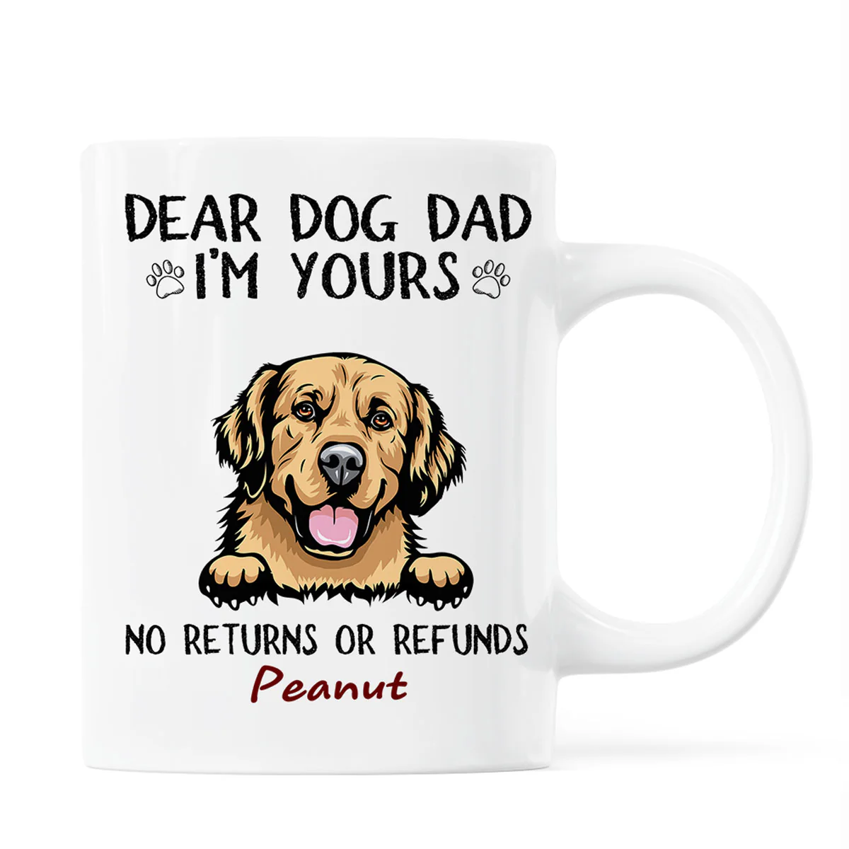 Dear Dog Dad Mom We‘re Yours Peeking Dogs Personalized Mug - Image 2