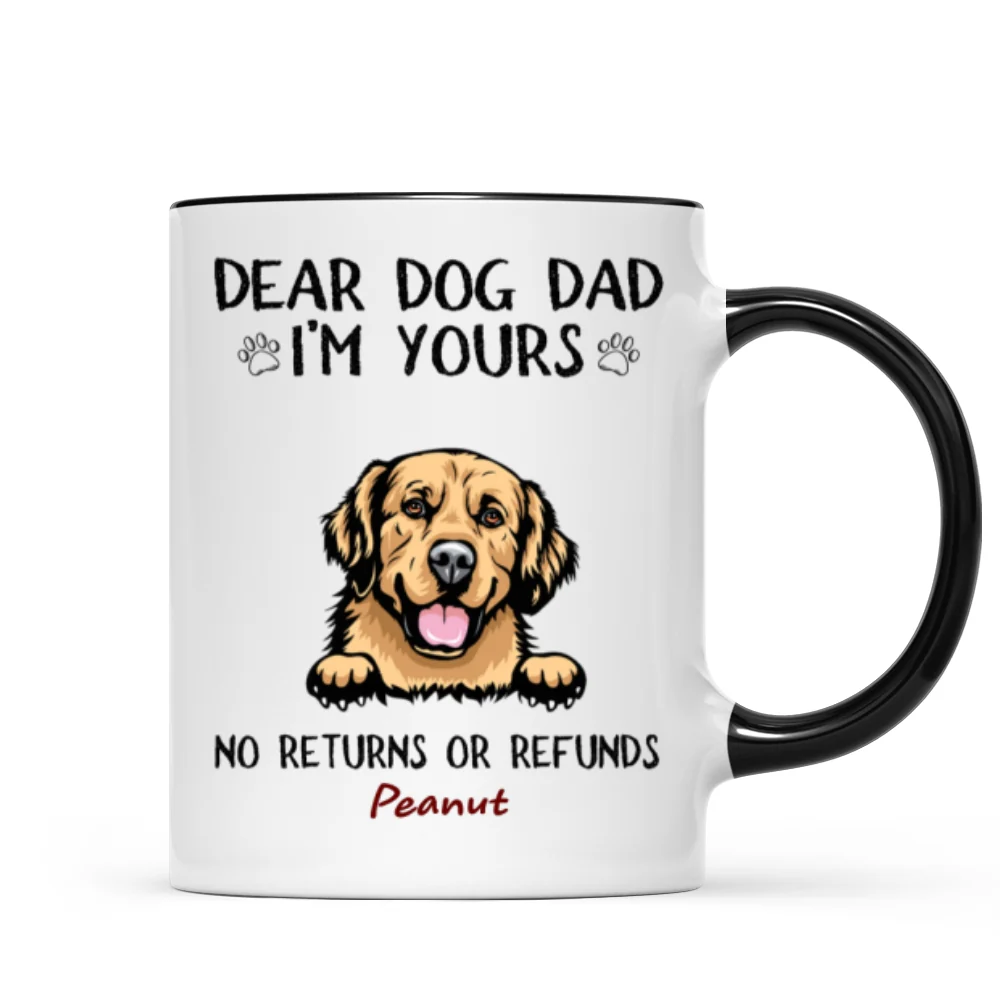 Dear Dog Dad Mom We‘re Yours Peeking Dogs Personalized Mug - Image 5