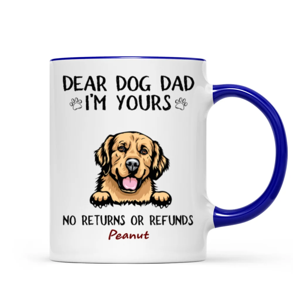 Dear Dog Dad Mom We‘re Yours Peeking Dogs Personalized Mug - Image 6