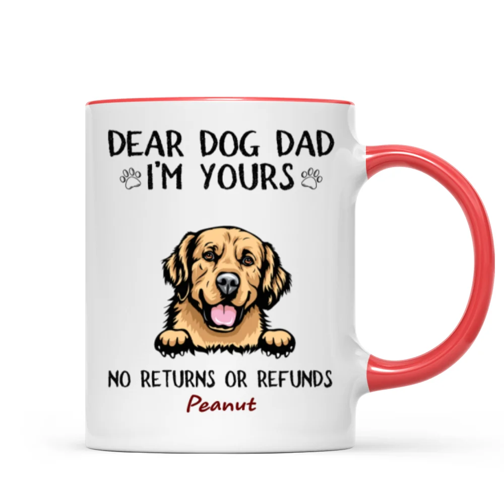 Dear Dog Dad Mom We‘re Yours Peeking Dogs Personalized Mug - Image 7
