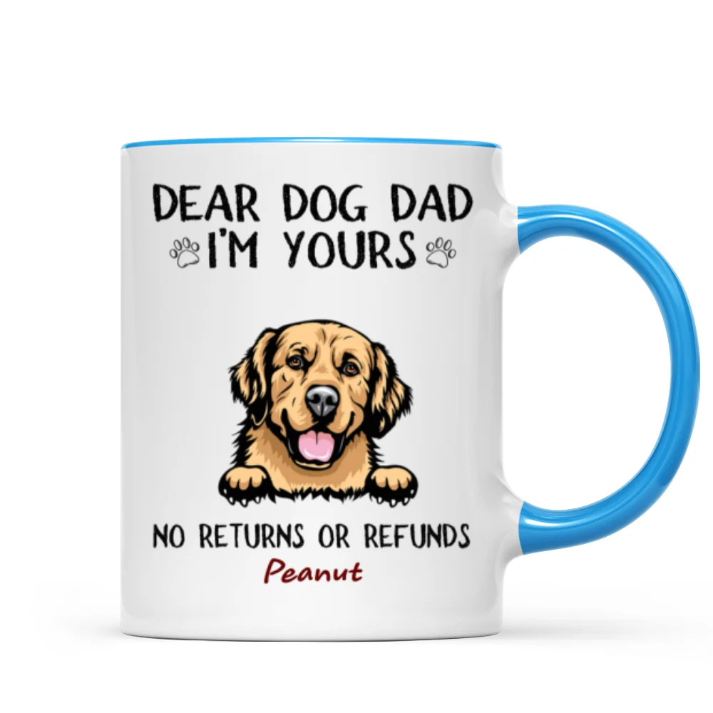 Dear Dog Dad Mom We‘re Yours Peeking Dogs Personalized Mug - Image 8