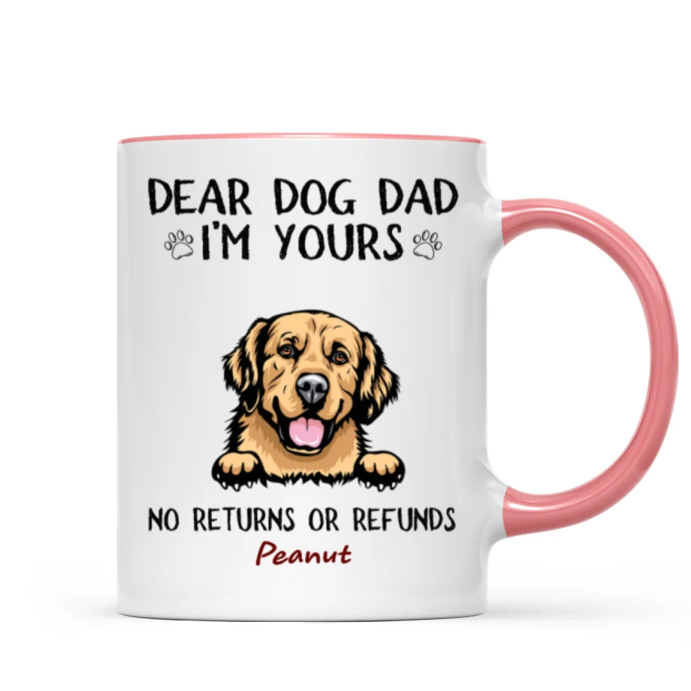 Dear Dog Dad Mom We‘re Yours Peeking Dogs Personalized Mug - Image 9