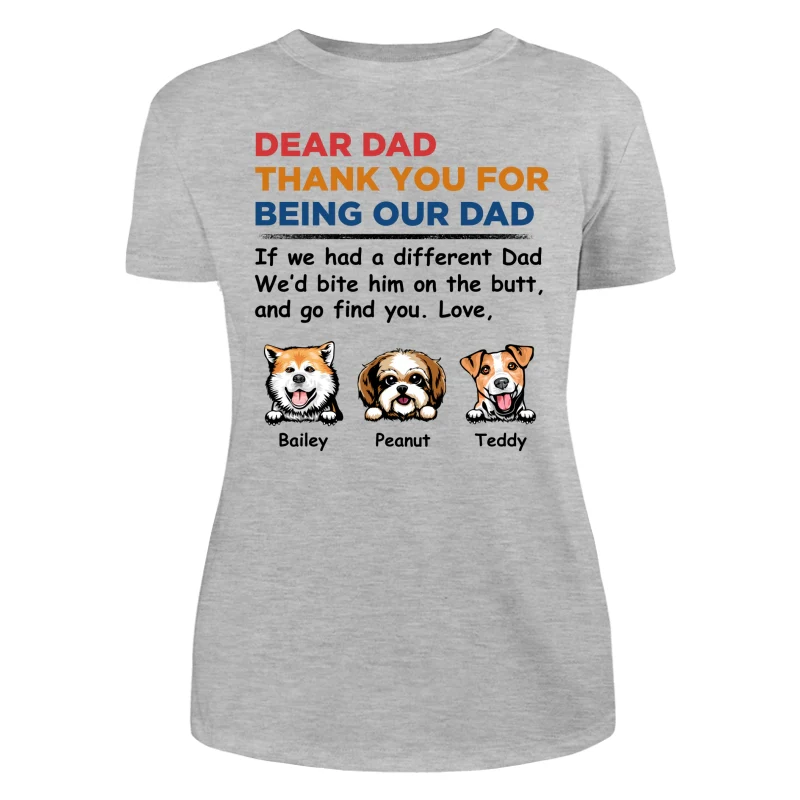 Dear Dog Dad Thank You Peeking Dog Retro Personalized Shirt - Image 10