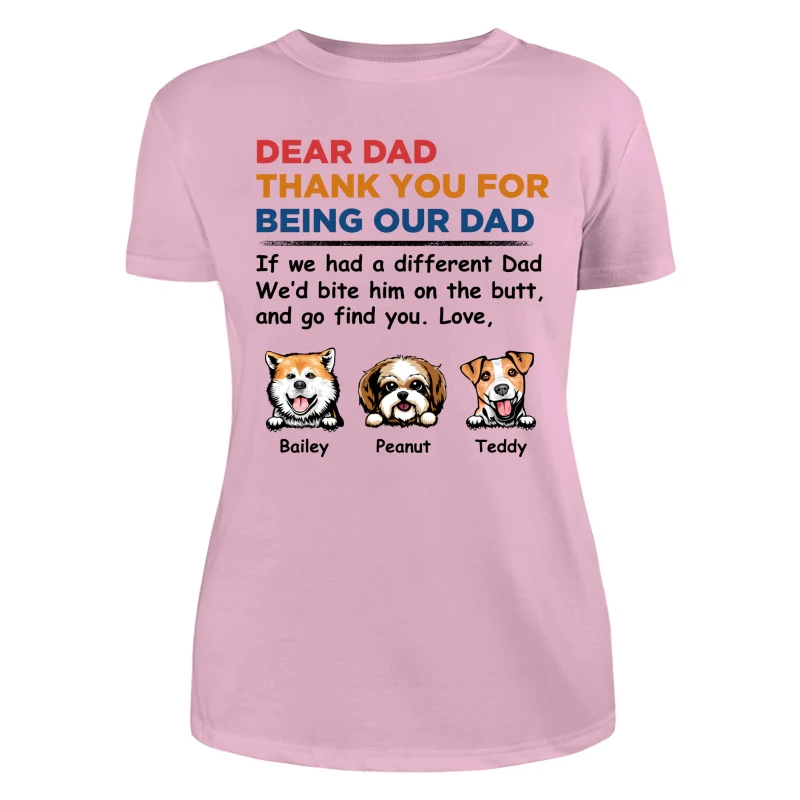 Dear Dog Dad Thank You Peeking Dog Retro Personalized Shirt - Image 11