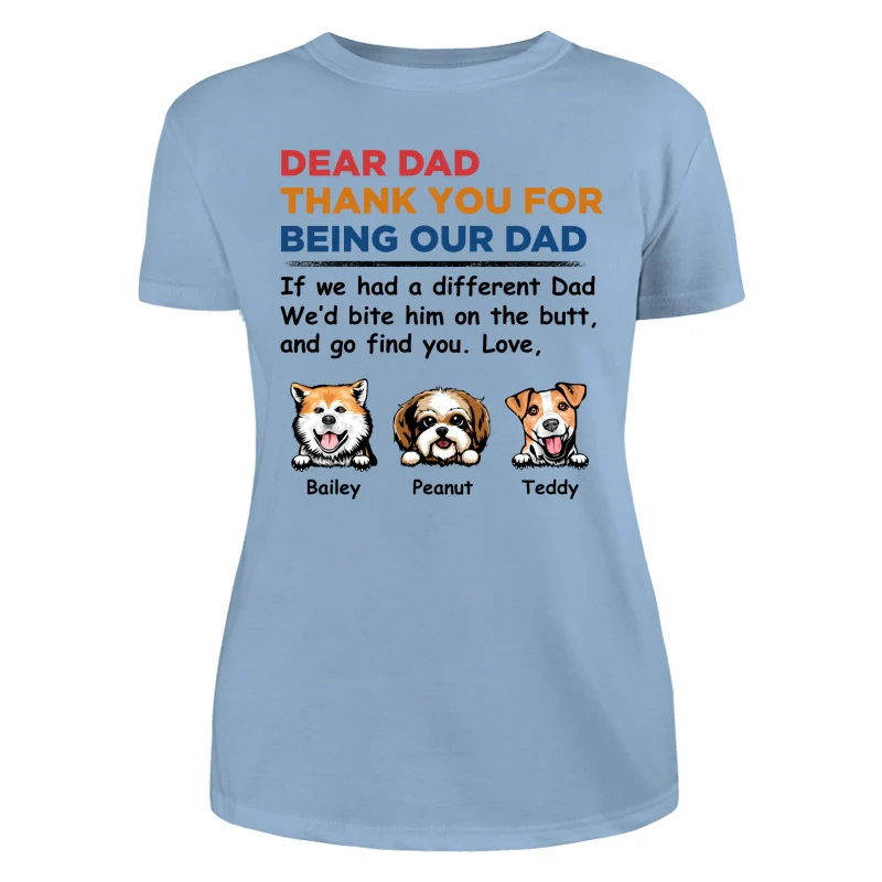 Dear Dog Dad Thank You Peeking Dog Retro Personalized Shirt - Image 12