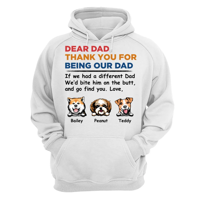 Dear Dog Dad Thank You Peeking Dog Retro Personalized Shirt - Image 13