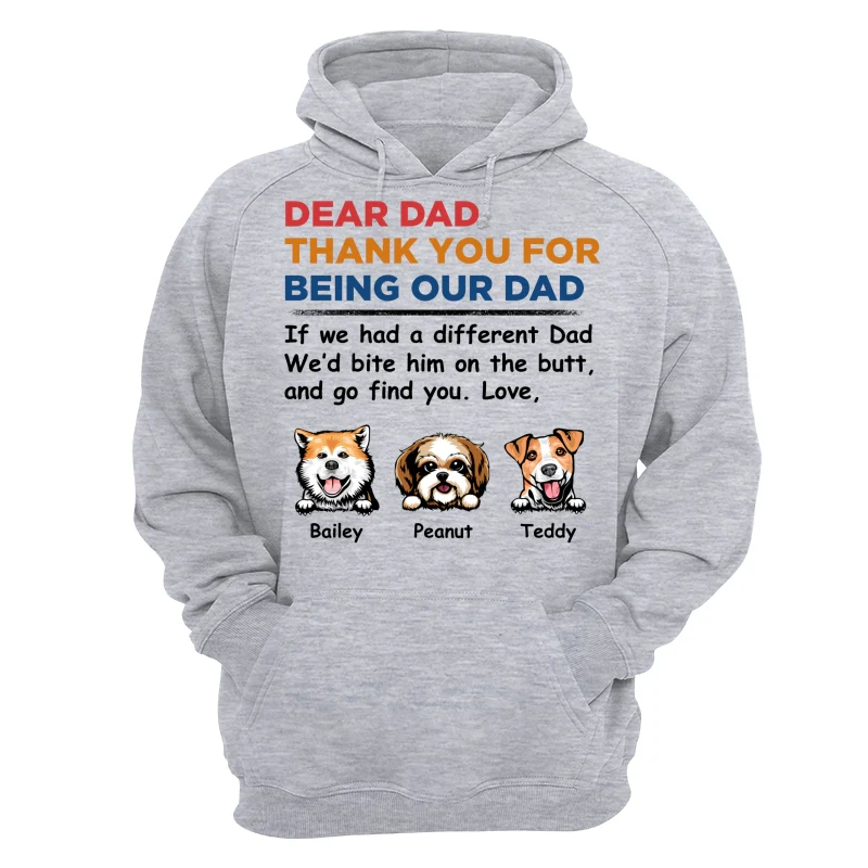 Dear Dog Dad Thank You Peeking Dog Retro Personalized Shirt - Image 14