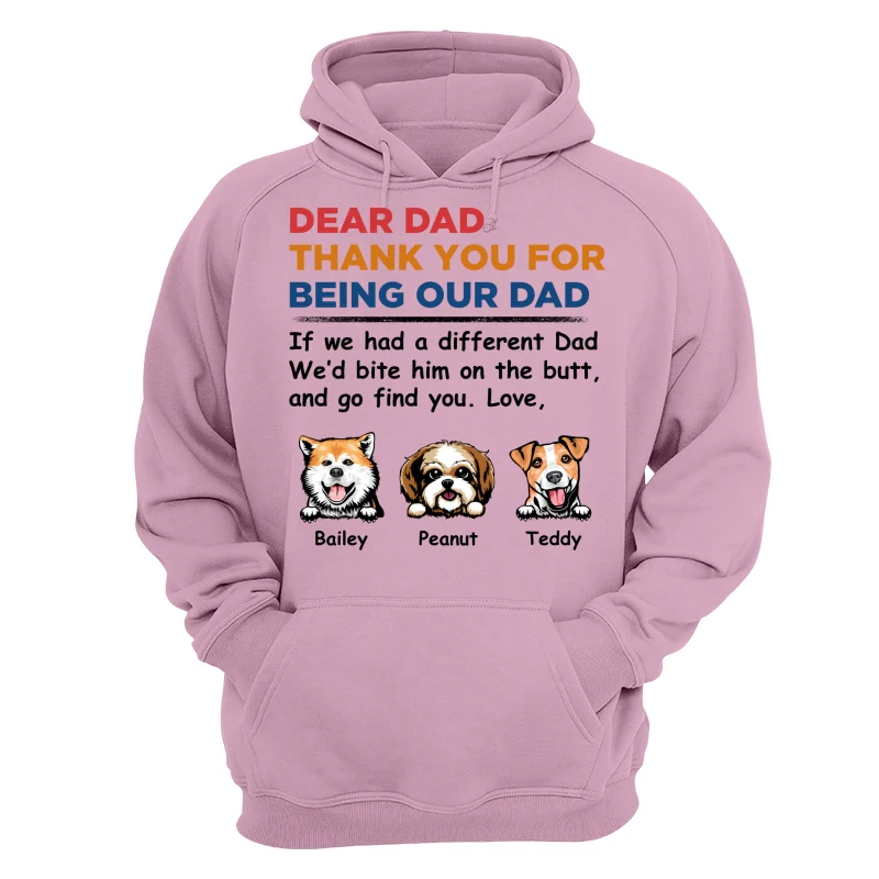 Dear Dog Dad Thank You Peeking Dog Retro Personalized Shirt - Image 15