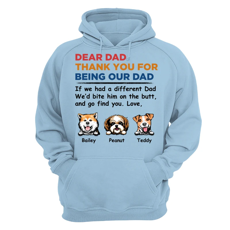 Dear Dog Dad Thank You Peeking Dog Retro Personalized Shirt - Image 16