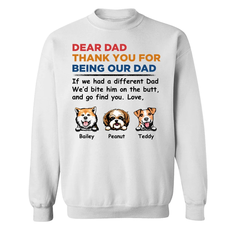 Dear Dog Dad Thank You Peeking Dog Retro Personalized Shirt - Image 17