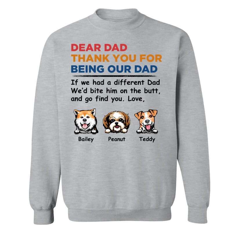 Dear Dog Dad Thank You Peeking Dog Retro Personalized Shirt - Image 18