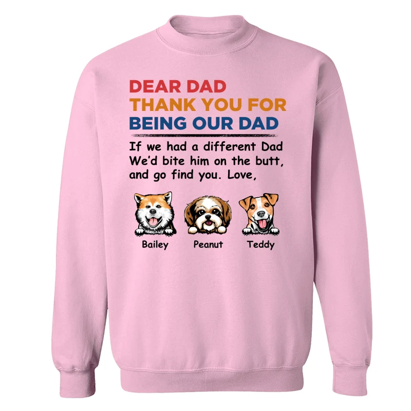 Dear Dog Dad Thank You Peeking Dog Retro Personalized Shirt - Image 19