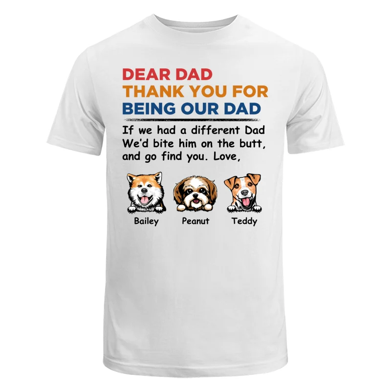 Dear Dog Dad Thank You Peeking Dog Retro Personalized Shirt - Image 5