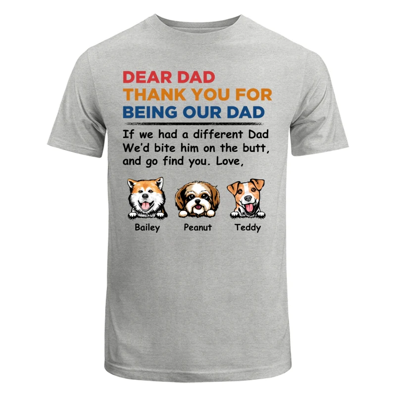Dear Dog Dad Thank You Peeking Dog Retro Personalized Shirt - Image 6