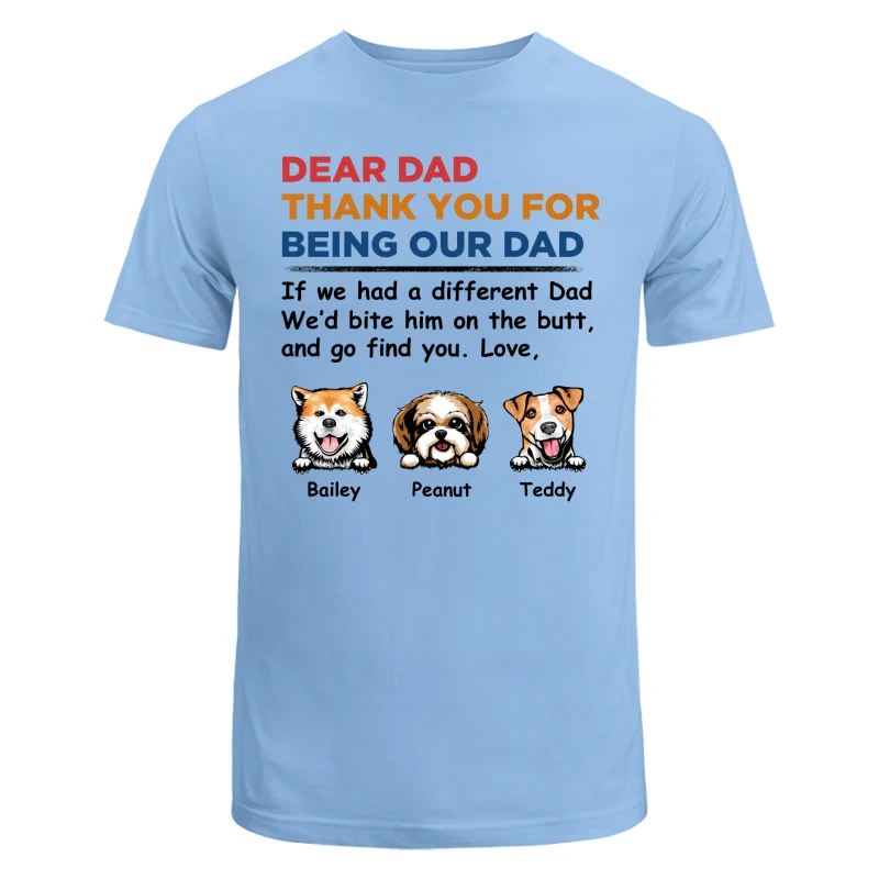 Dear Dog Dad Thank You Peeking Dog Retro Personalized Shirt - Image 8