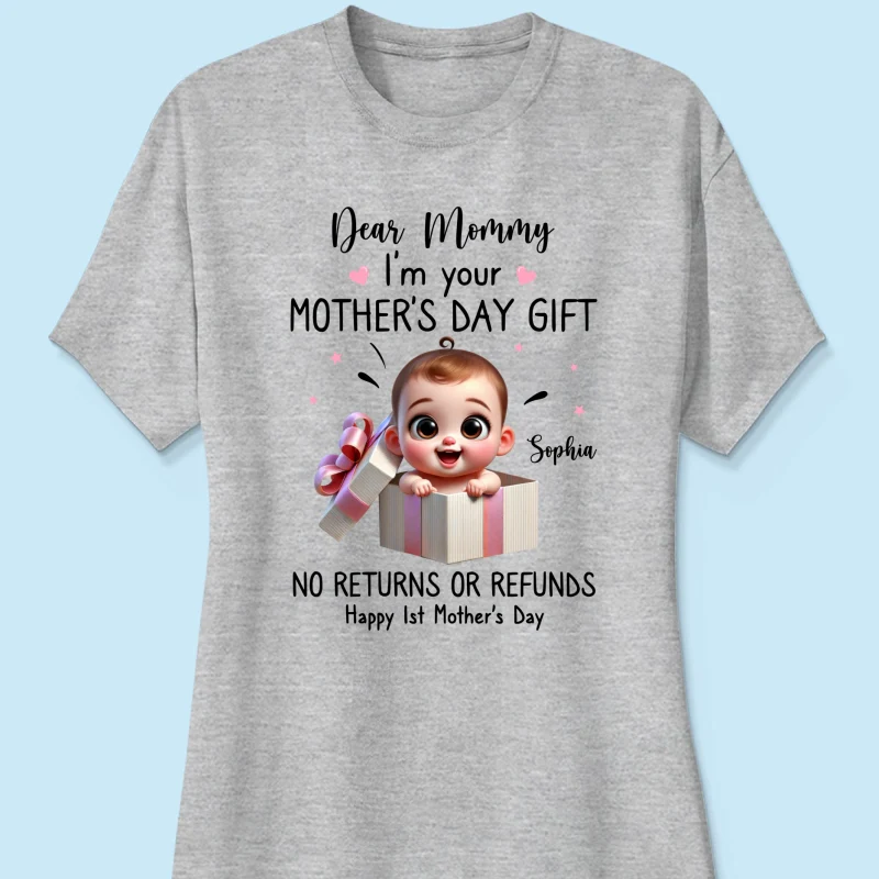 Dear Mom I'm Your Gift New Mom Gift Personalized Shirt, Funny Gift For Wife, Adorable Gift for New Moms - Image 15