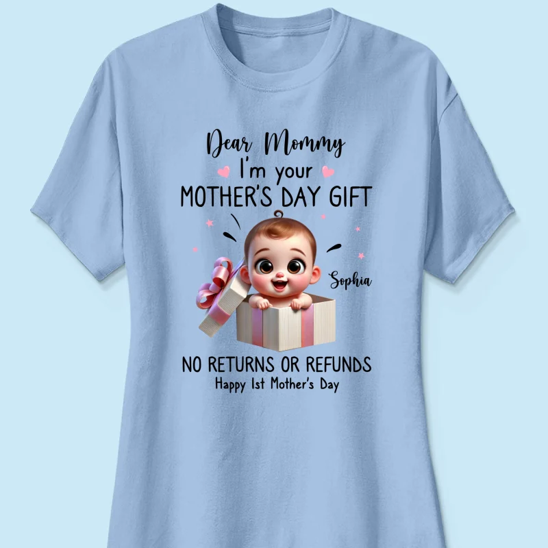 Dear Mom I'm Your Gift New Mom Gift Personalized Shirt, Funny Gift For Wife, Adorable Gift for New Moms - Image 17