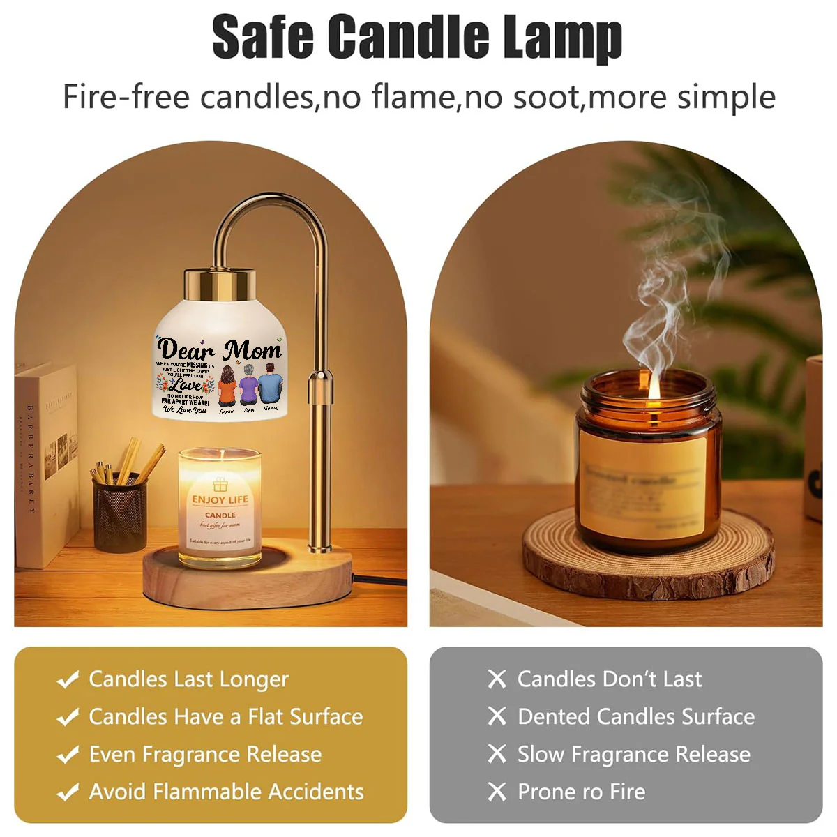 Dear Mom When You Are Missing Us - Personalized Candle Warmer Lamp - Mother's Day Gift For Mom - Image 5