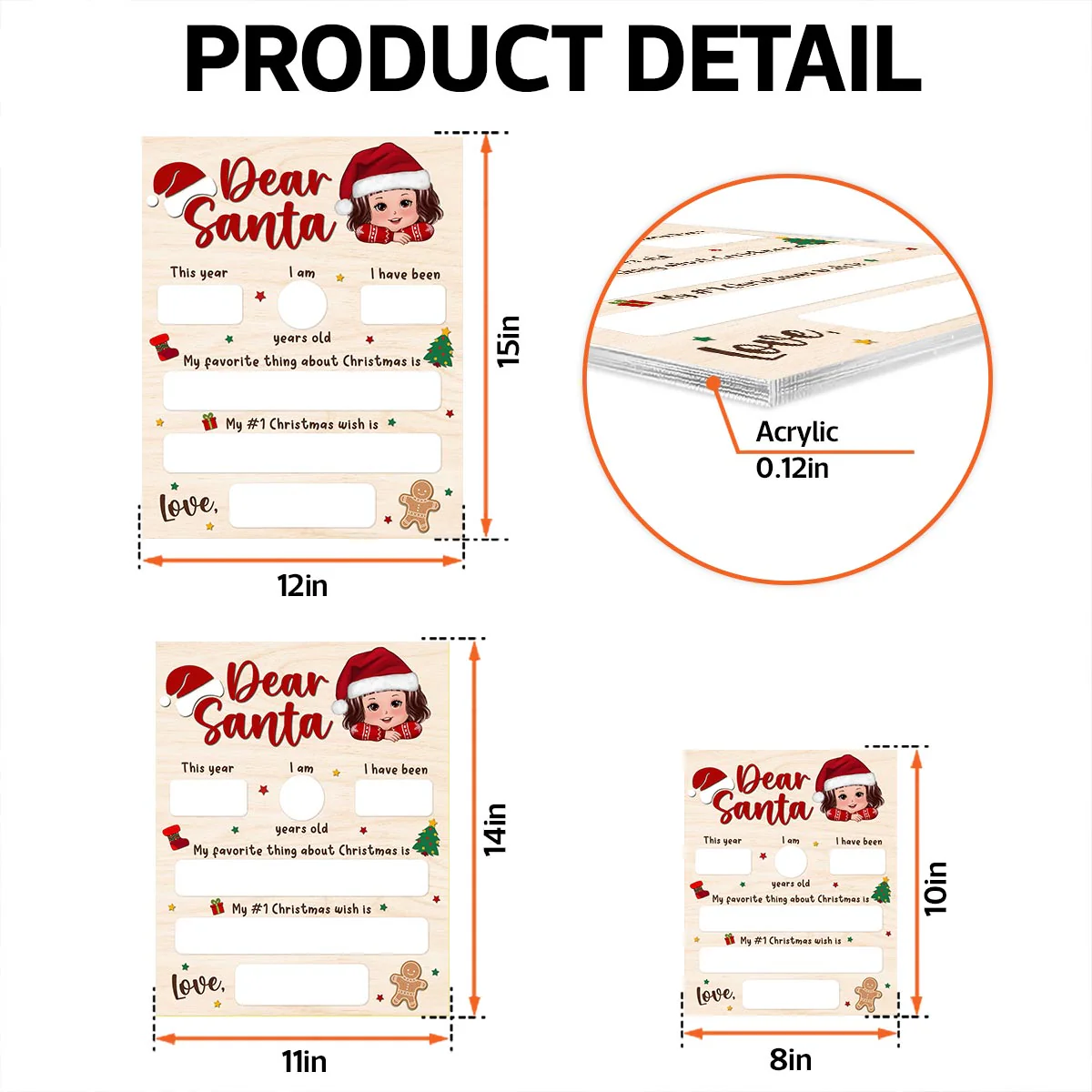 Dear Santa Wishlist From Kid Christmas Personalized Board Sign, Christmas Gift For Son, Daughter - Image 6