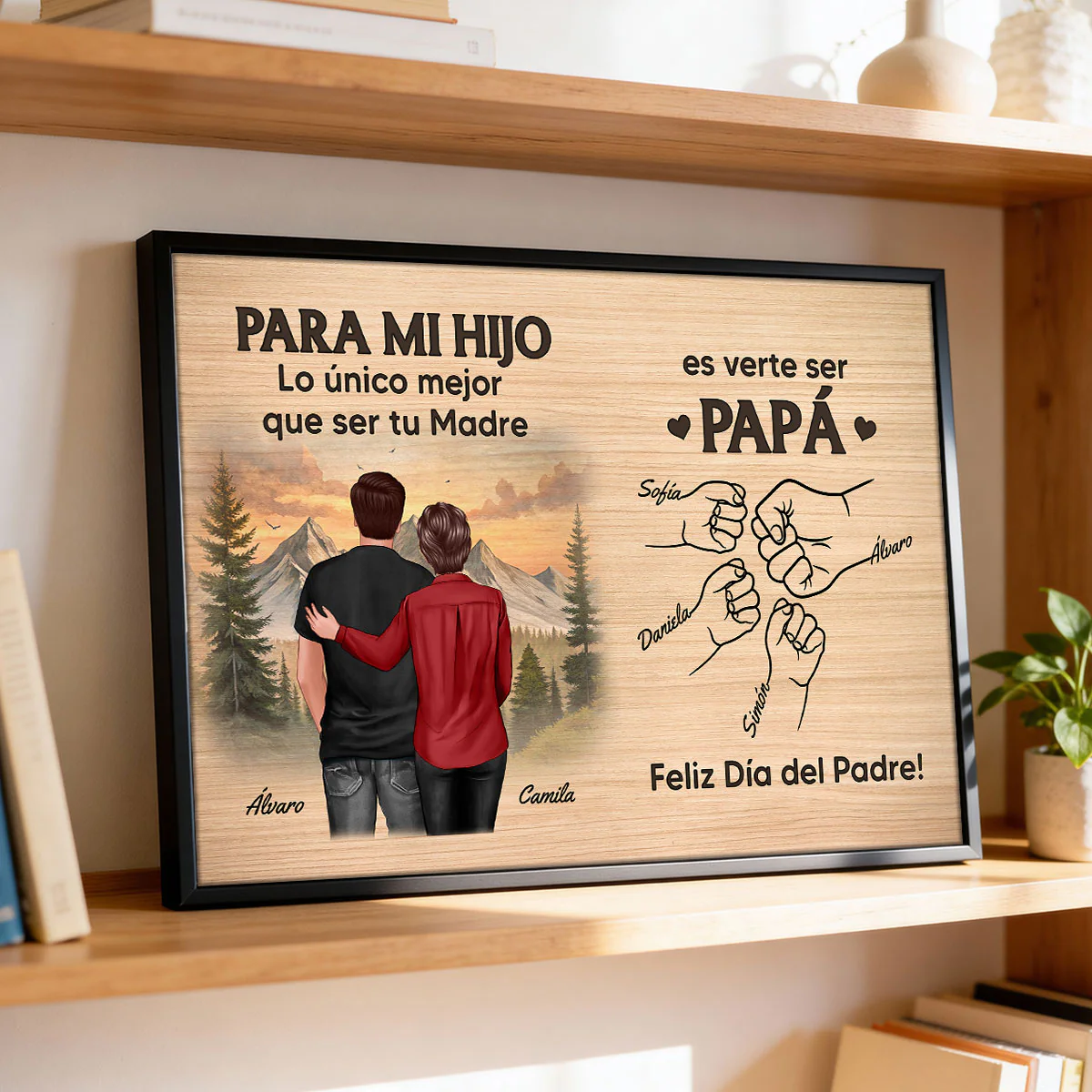 Día del Padre De Mamá A Hijo Viéndote Ser Papá - Personalized Poster - Father's Day Gift For Son - Image 4