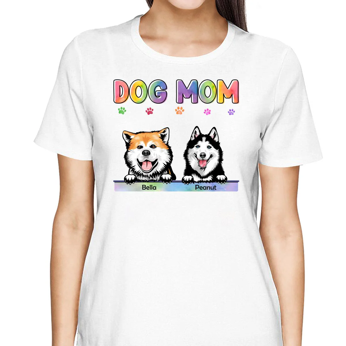Dog Cat Mom Bright Color Gift For Pet Lover Personalized Shirt - Image 2