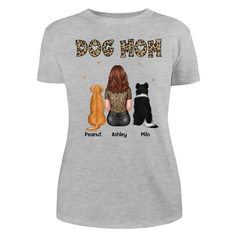 Dog Cat Mom Leopard Back View Personalized Shirt - Gift For Dog Lover, Cat Lover - Gift For Pet Lover - Image 10