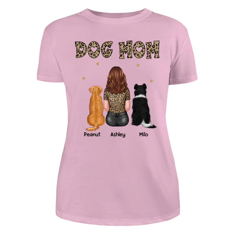 Dog Cat Mom Leopard Back View Personalized Shirt - Gift For Dog Lover, Cat Lover - Gift For Pet Lover - Image 11
