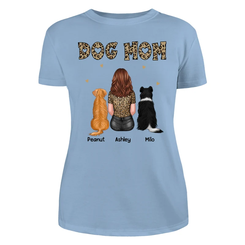 Dog Cat Mom Leopard Back View Personalized Shirt - Gift For Dog Lover, Cat Lover - Gift For Pet Lover - Image 12