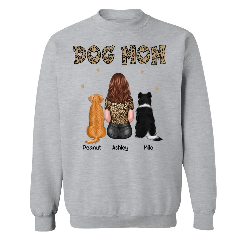 Dog Cat Mom Leopard Back View Personalized Shirt - Gift For Dog Lover, Cat Lover - Gift For Pet Lover - Image 18