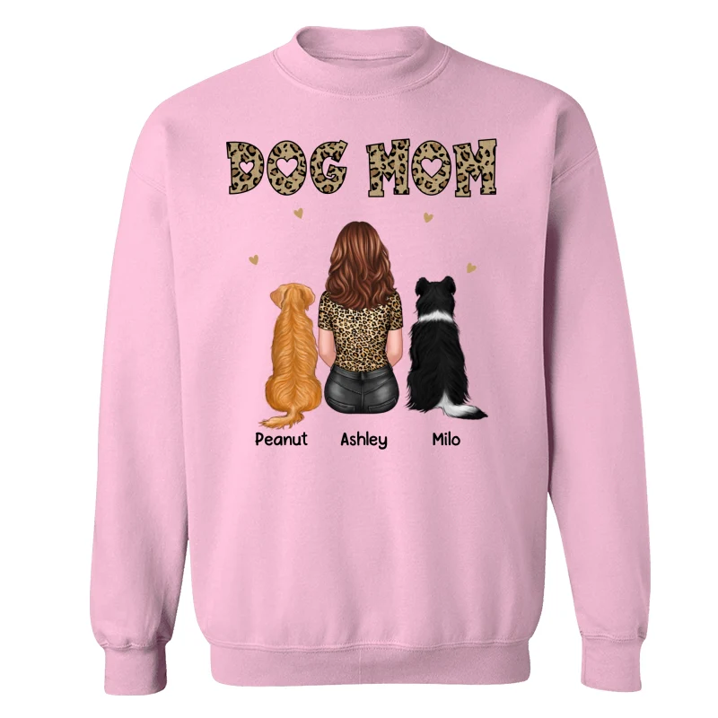 Dog Cat Mom Leopard Back View Personalized Shirt - Gift For Dog Lover, Cat Lover - Gift For Pet Lover - Image 19