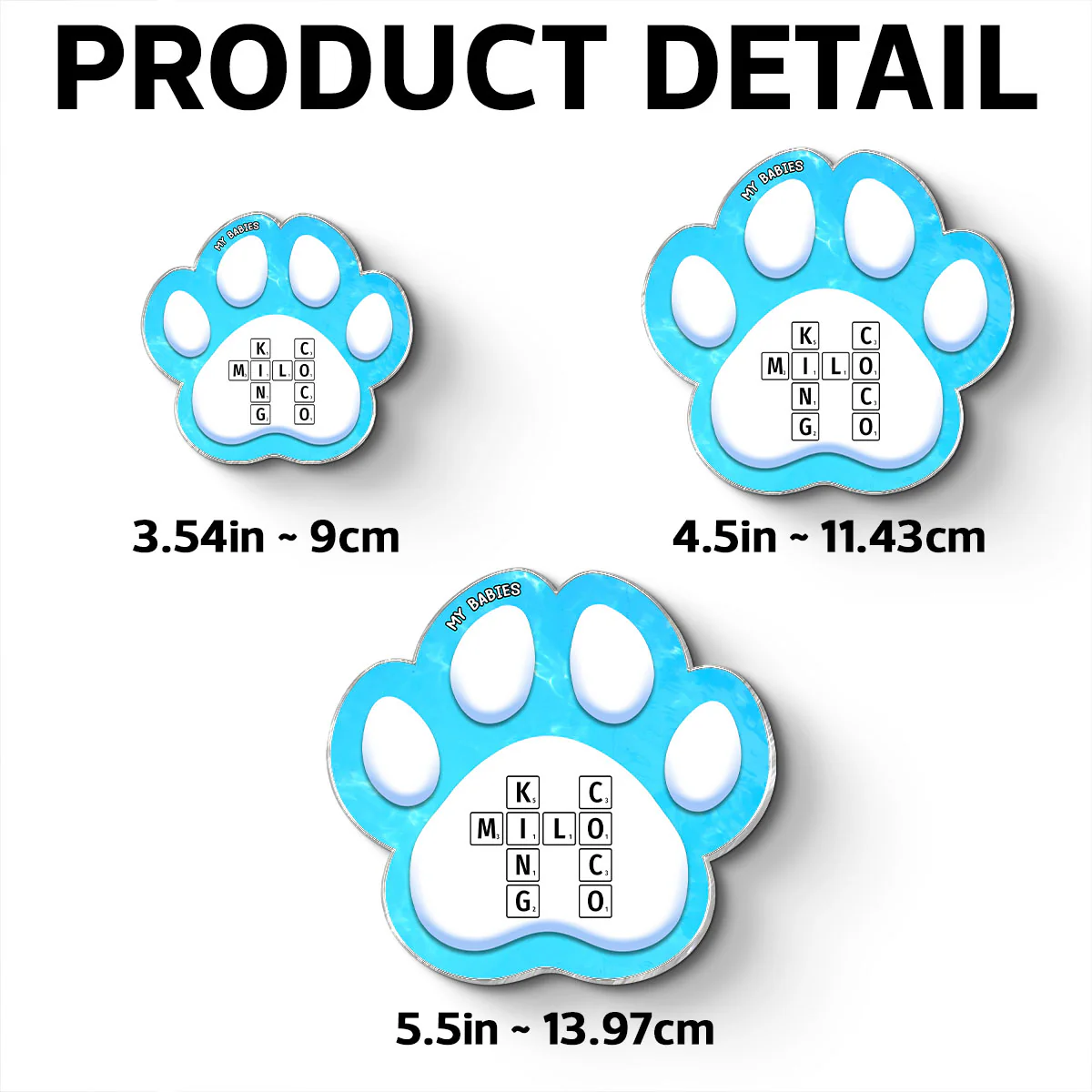 Dog Cat Pet Names Crossword Puzzle Art Personalized Paw Shaped Acrylic Fridge Magnet - Image 7